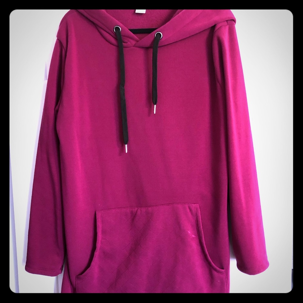 Sweatshirt dress with a hood